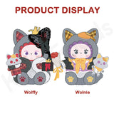 Pleasant Goat and Big Big Wolf X EMMA Grey and Red CP Limited Plush Figure Set