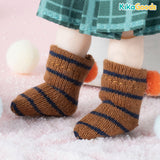 Stripes-with Pom-poms 1/12 BJD Figure Socks Accessories