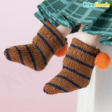 Stripes-with Pom-poms 1/12 BJD Figure Socks Accessories
