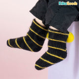 Stripes-with Pom-poms 1/12 BJD Figure Socks Accessories