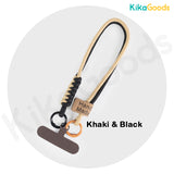 British Style Color-Blocked Woven Phone Strap