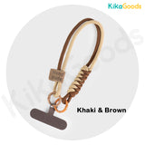 British Style Color-Blocked Woven Phone Strap