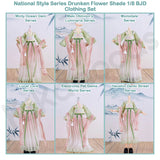 National Style Series Drunken Flower Shade 1/8 BJD Clothing Set