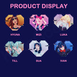 Alien Stage Rabbit Series Pixel Heart Acrylic Refrigerator Sticker Blind Box