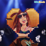 Alien Stage Rabbit Series Pixel Heart Acrylic Refrigerator Sticker Blind Box