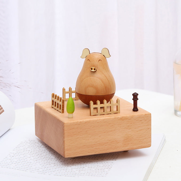 Solid Wood Fine Rotating Music Box - KIKAGoods