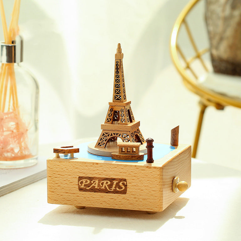 Solid Wood Fine Rotating Music Box - KIKAGoods