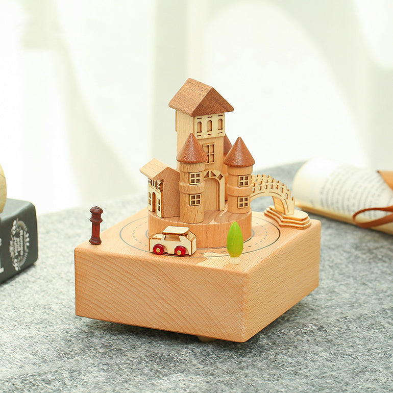 Solid Wood Fine Rotating Music Box - KIKAGoods